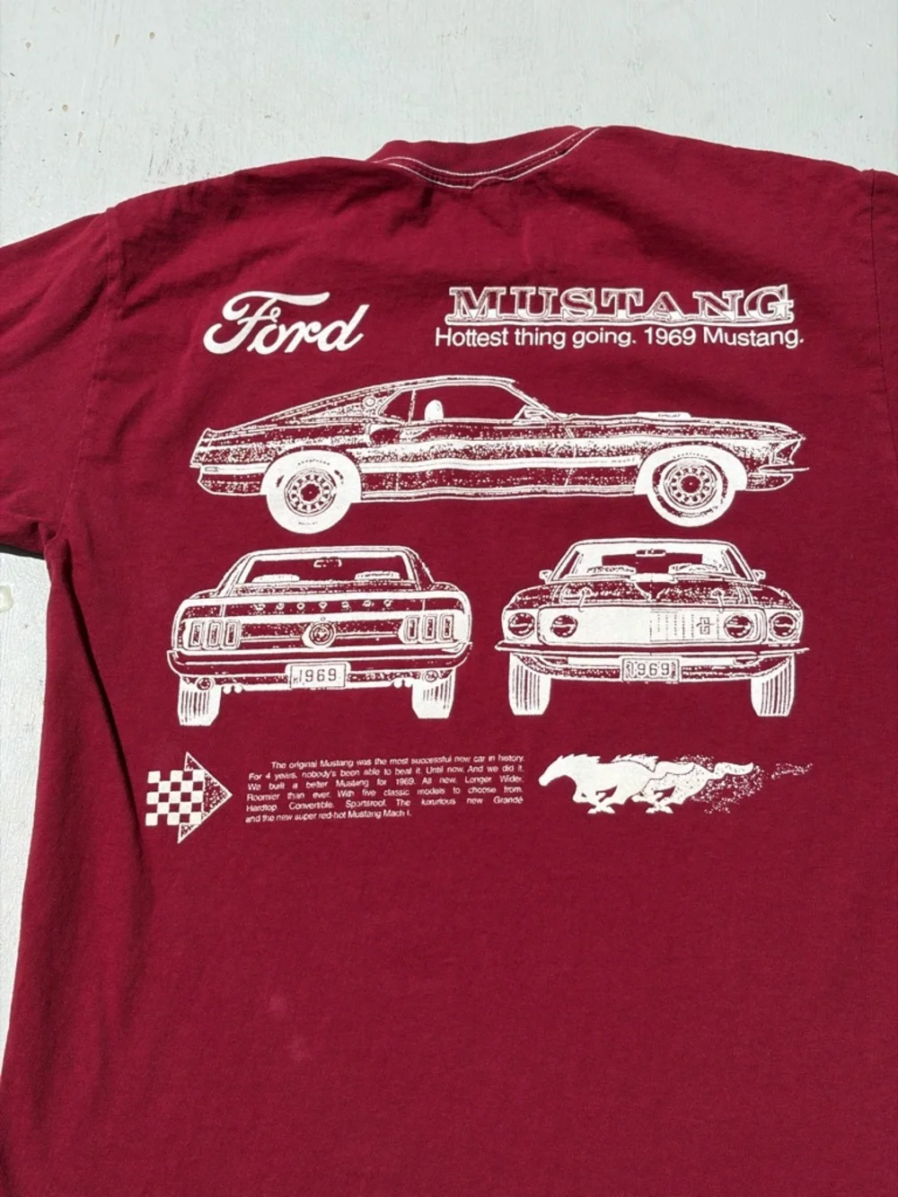 Men's Ford T-Shirt Red Mustang S Racing Cars Bullitt 1969 Muscle‎ American Speed